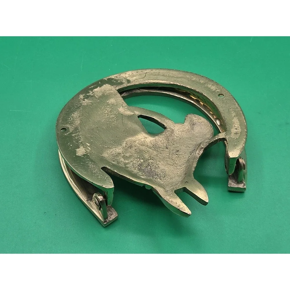Solid Brass Horse And Horseshoe Good Luck 4.5